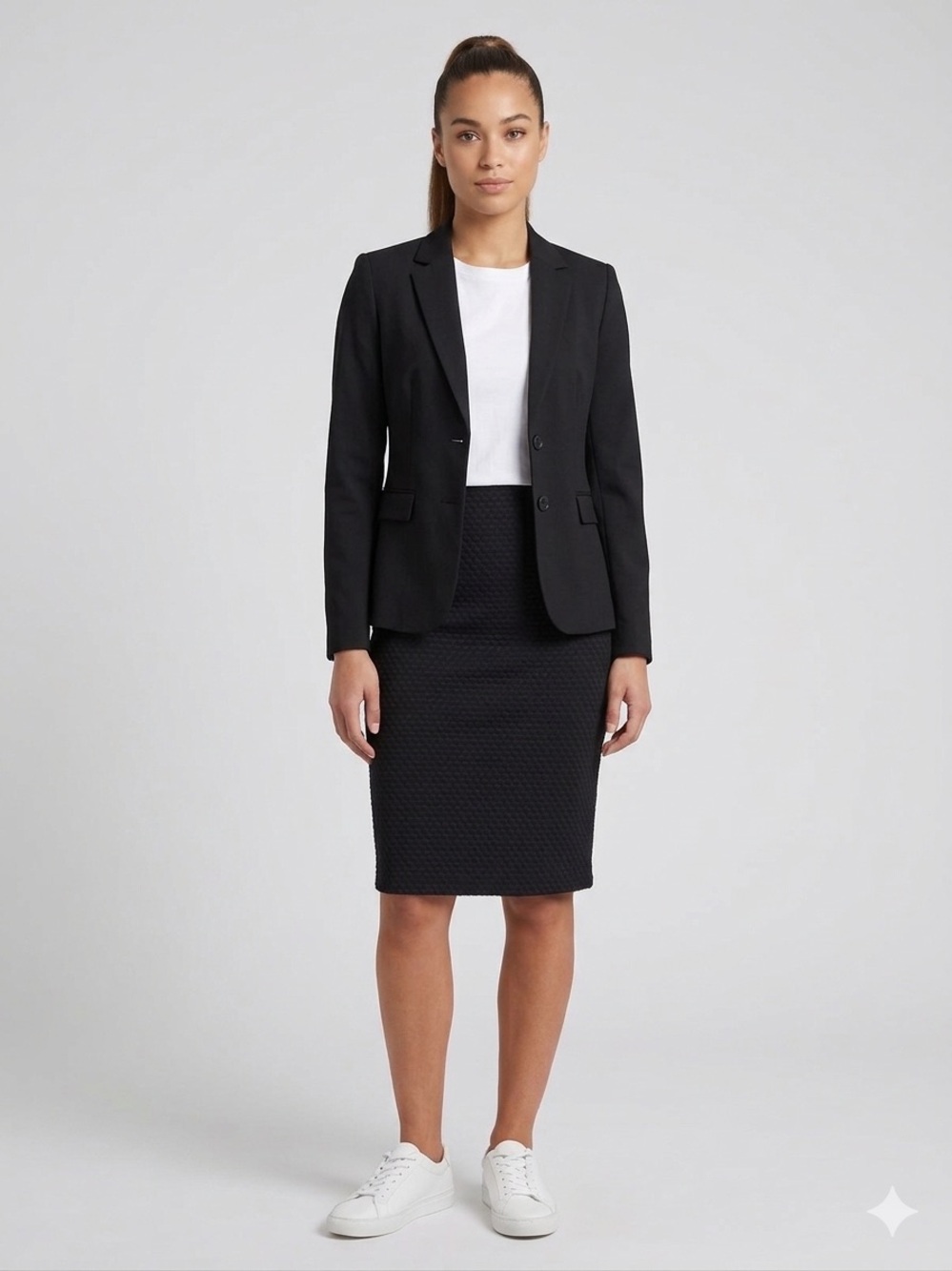 LOFT Black Textured Pencil Skirt - New